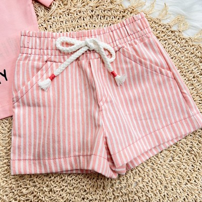 Conj. Blusa "Today is a Great Day" e Short - Salmão